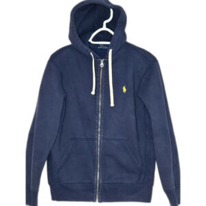 Polo Ralph Lauren Zip Hoodie | Women's S | Navy Blue Waffle Lined Hood Fleece